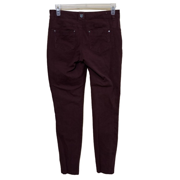 Kuhl Brooke Skinny Pants Women’s 8 Long Maroon Stretch Ankle Tapered Mid-Rise - Picture 2 of 8